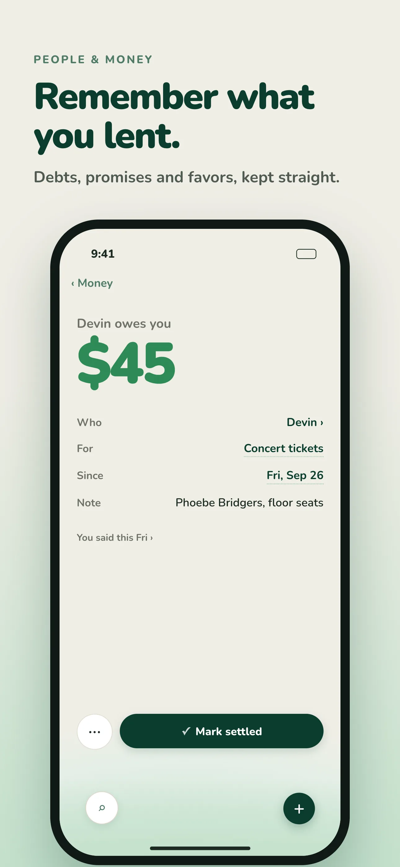 The money bin screen